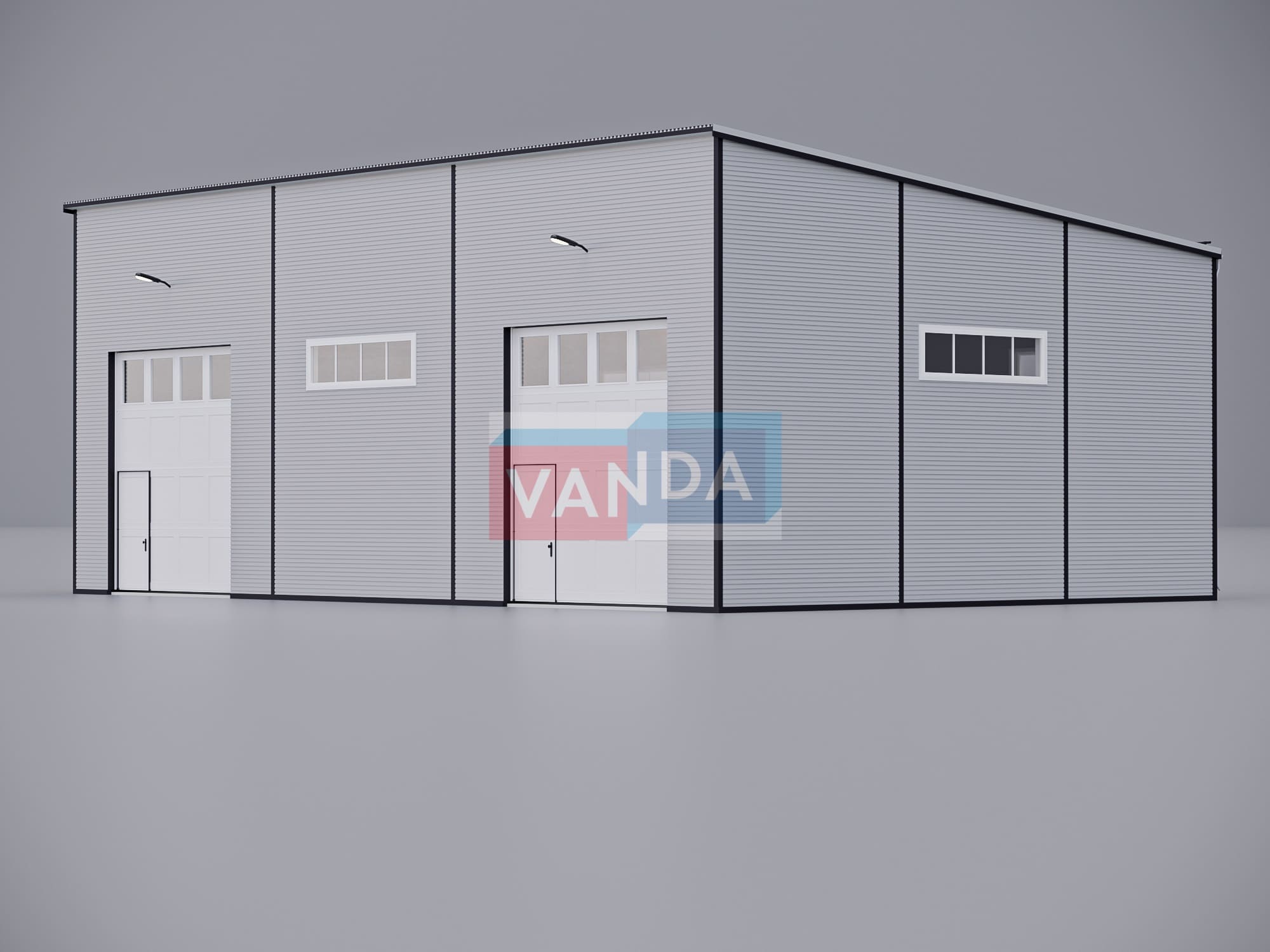 Автосервис из сэндвич панелей 18х12